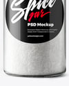 Clear Glass Jar with Fine Salt Mockup