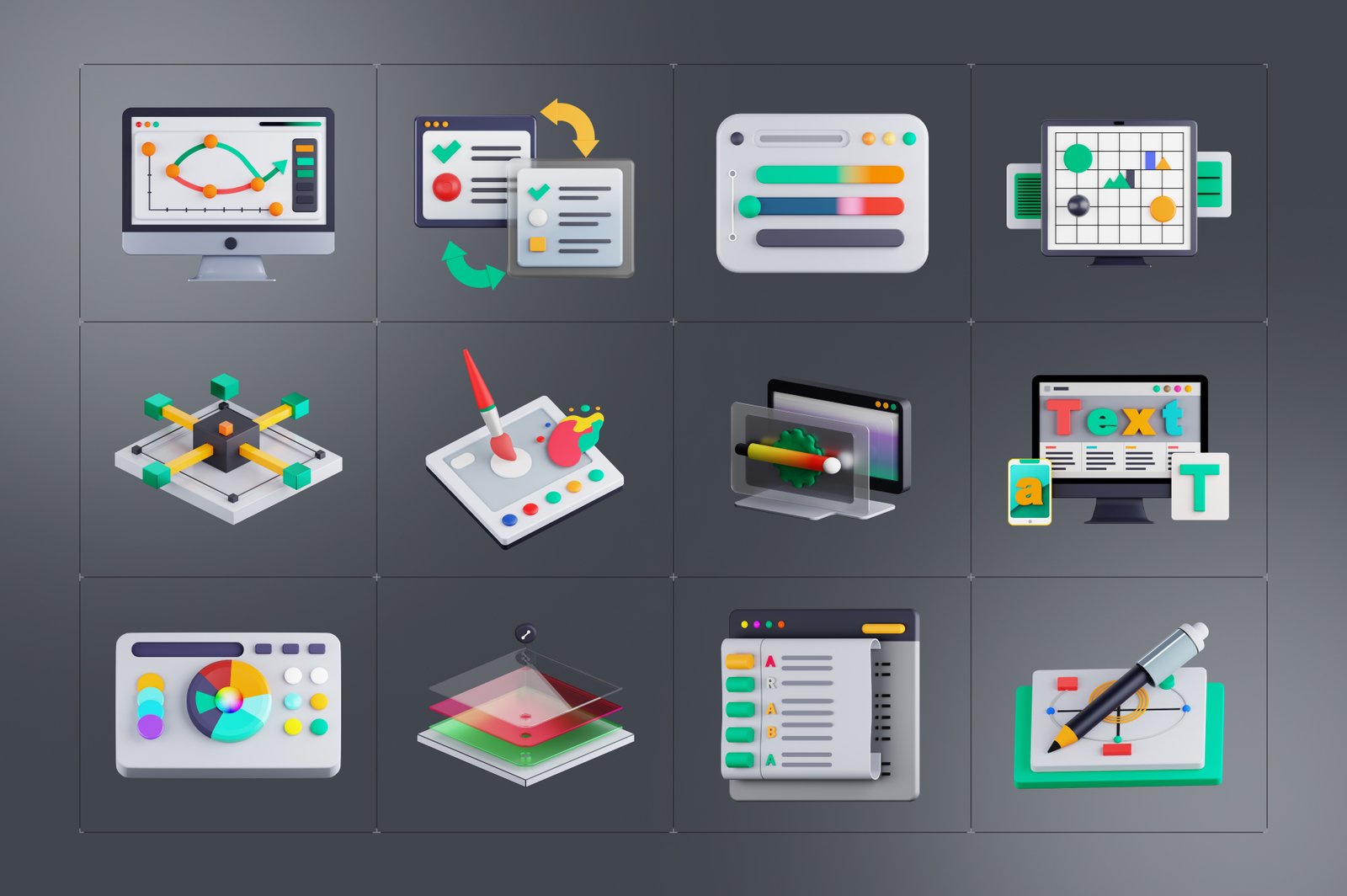 Graphic Design 3d Render