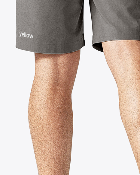 Man Wearing Golf Shirt and Shorts Mockup