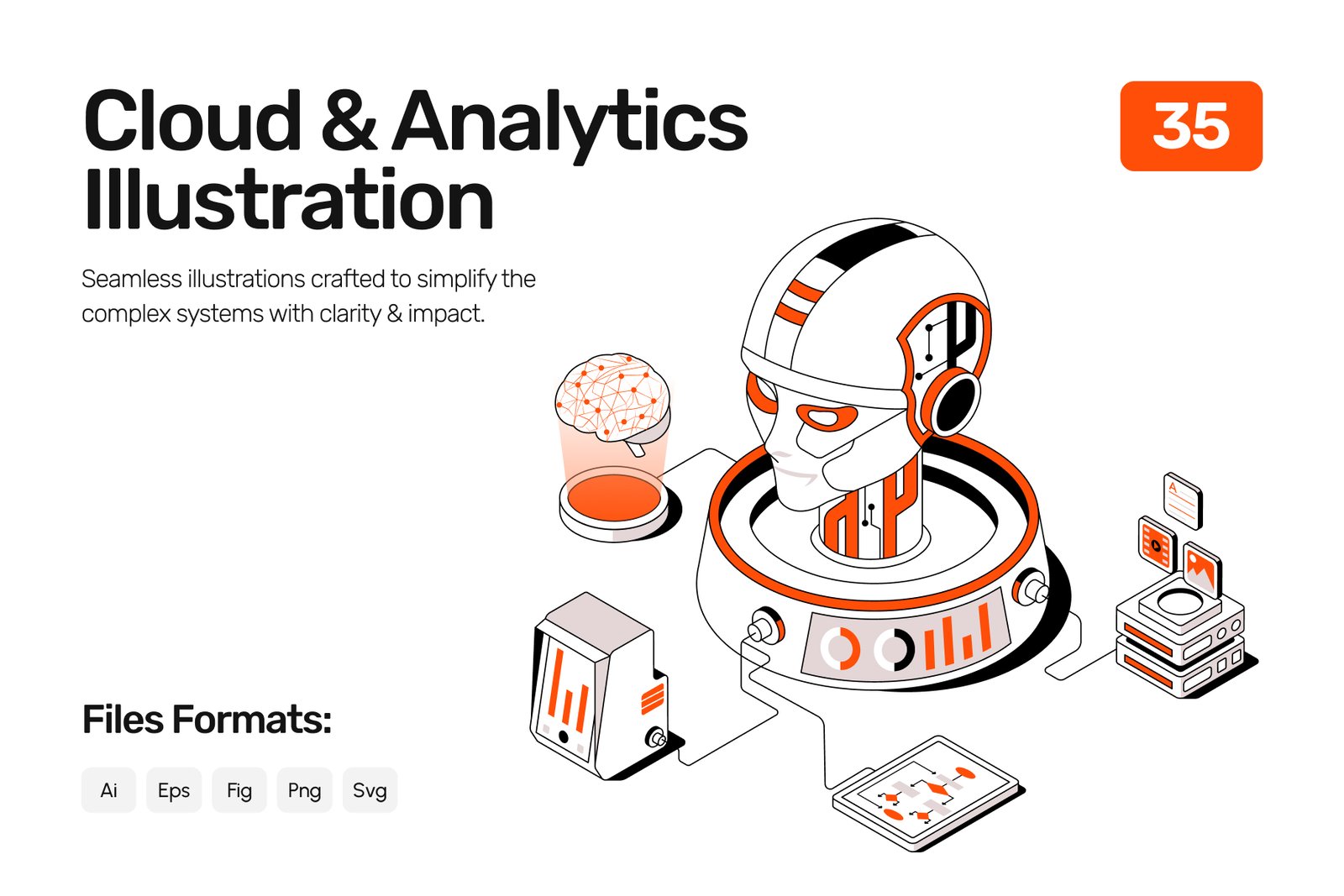 35 Cloud and Analytics Isometric