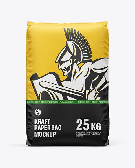 Kraft Paper Bag Mockup - Front View
