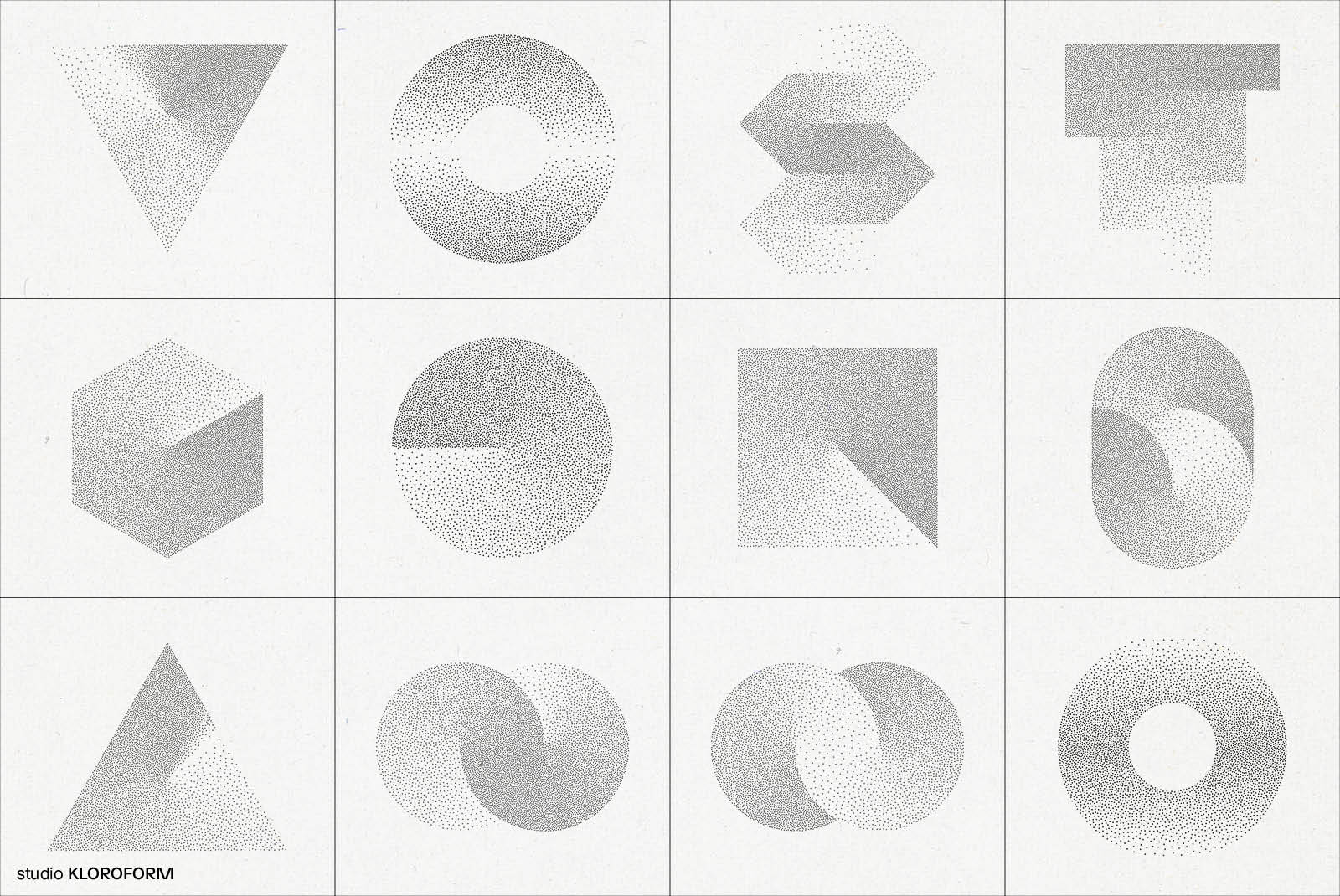 Stipple 1 - 100 dotted objects