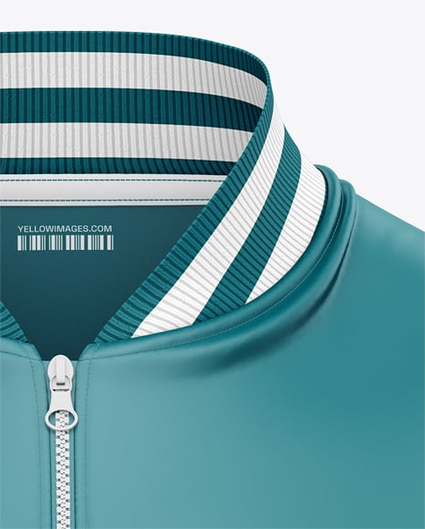 Satin Varsity Zip-Up Jacket Mockup