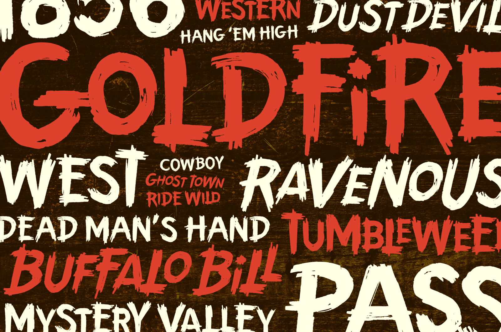 Grim Prairie: A Hand-Drawn Western Horror Brush Font