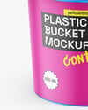 Matte Plastic Bucket with Handle Mockup