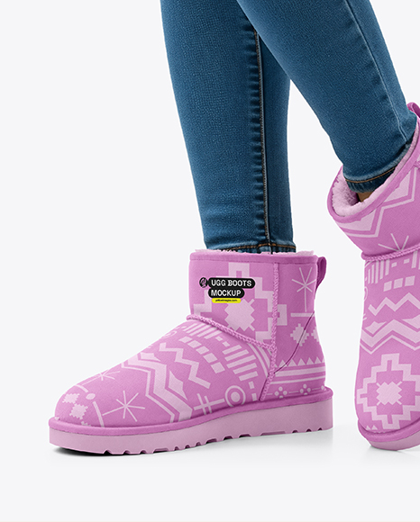 Pair of UGG Boots on Woman's Legs Mockup