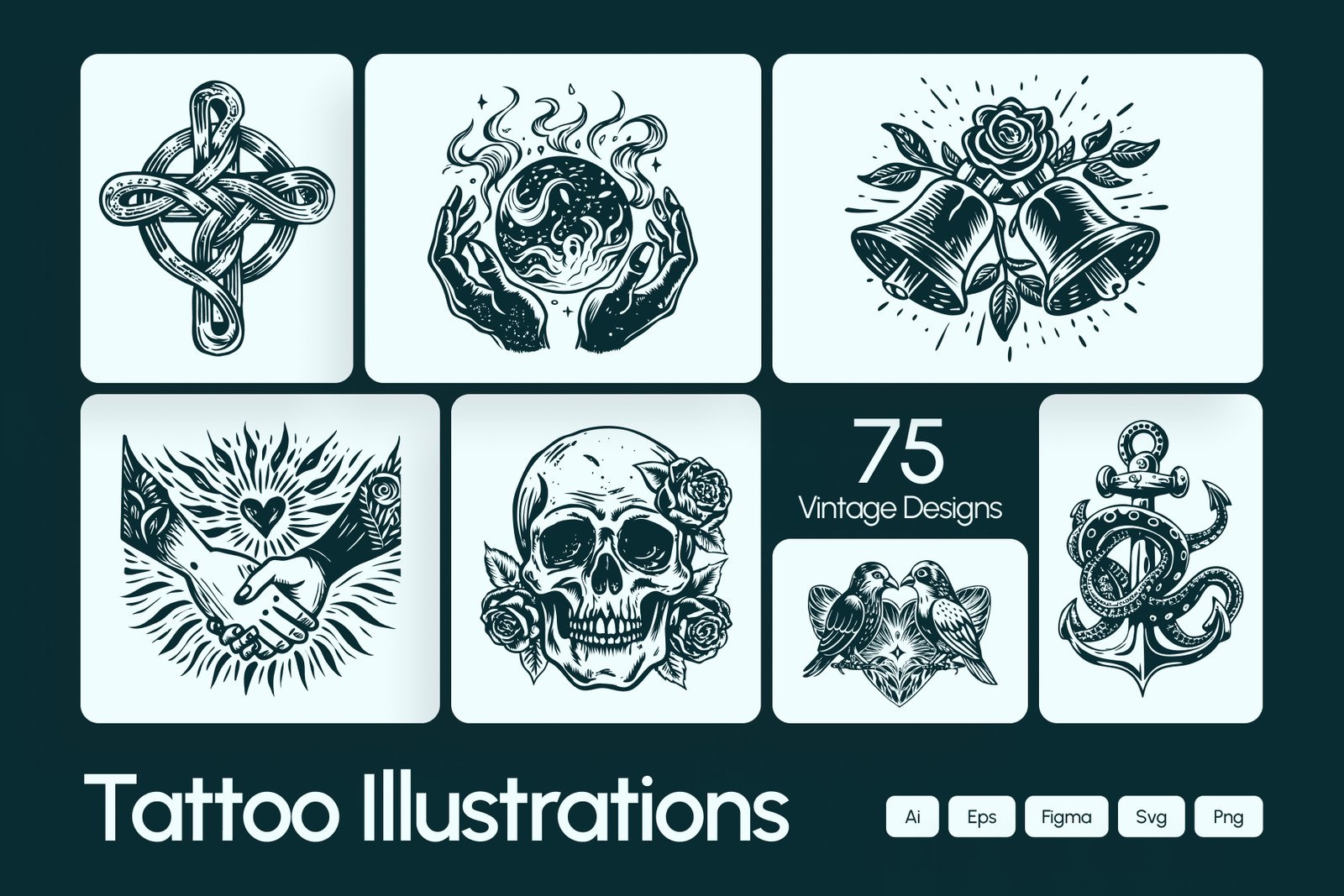 Vintage Tattoo Illustration Set