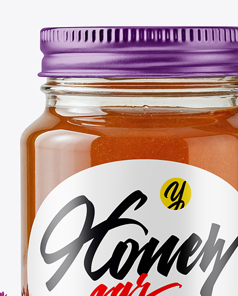 Glass Jar with Wildflower Honey Mockup