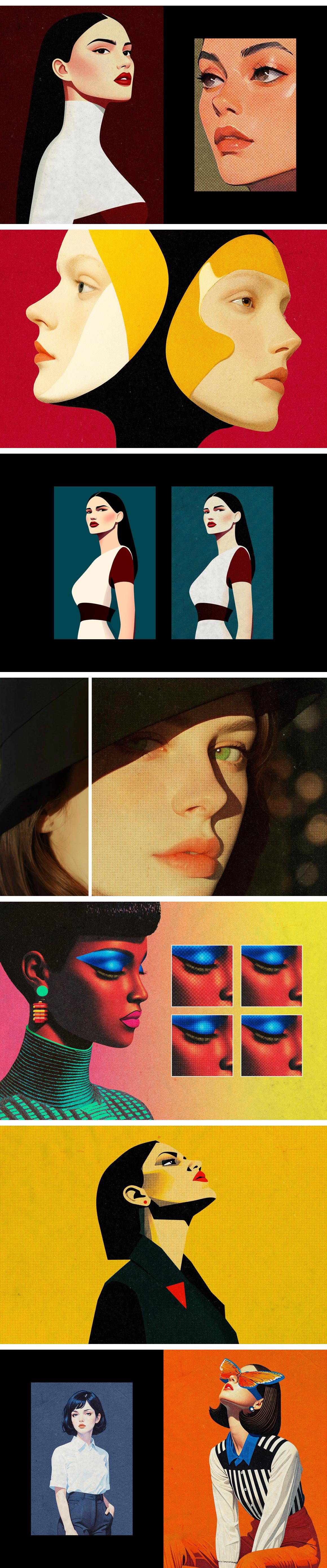 Instant Halftone Printer Photo Effect