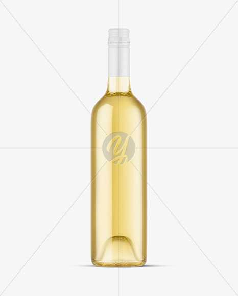 Clear Glass White Wine Bottle Mockup