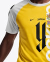 Soccer Player Wearing Raglan Jersey and Shorts Mockup