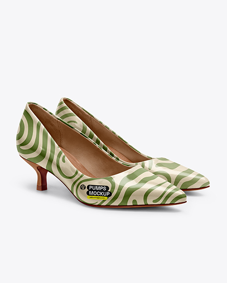 Pair of Kitten Heel Pumps Mockup - Mockups