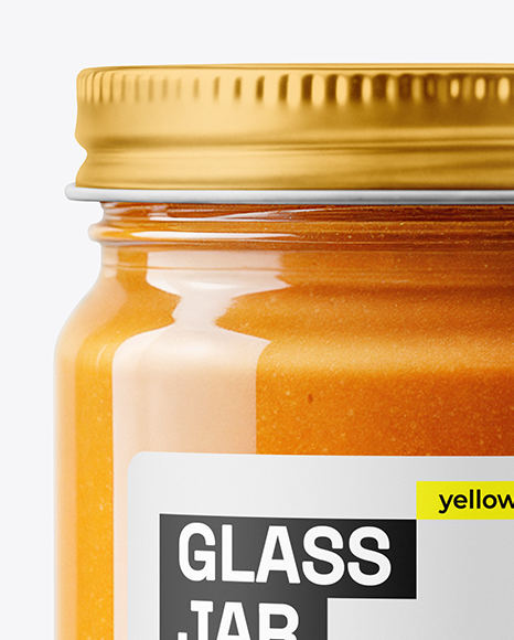 Clear Glass Jar with Lobster Bisque Mockup