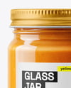Clear Glass Jar with Lobster Bisque Mockup