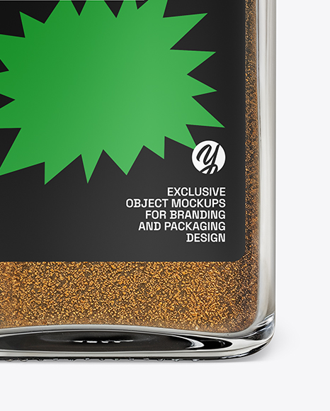 Square Glass Jar with Ground Cumin Mockup