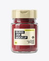 Clear Glass Jar with Ground Sumac Spice Mockup
