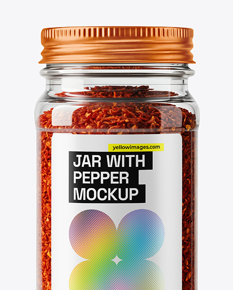 Glass Jar with Grounded Aleppo Pepper Mockup
