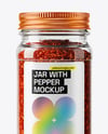 Glass Jar with Grounded Aleppo Pepper Mockup