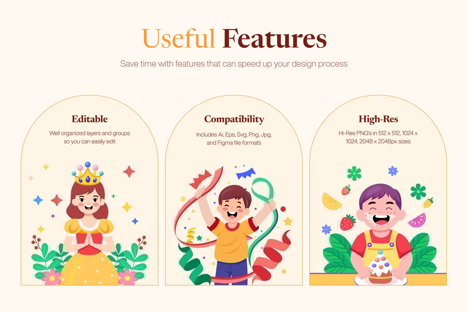Birthday Illustration Art Set