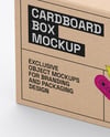 Cardboard Box Mockup – High Angle Side View