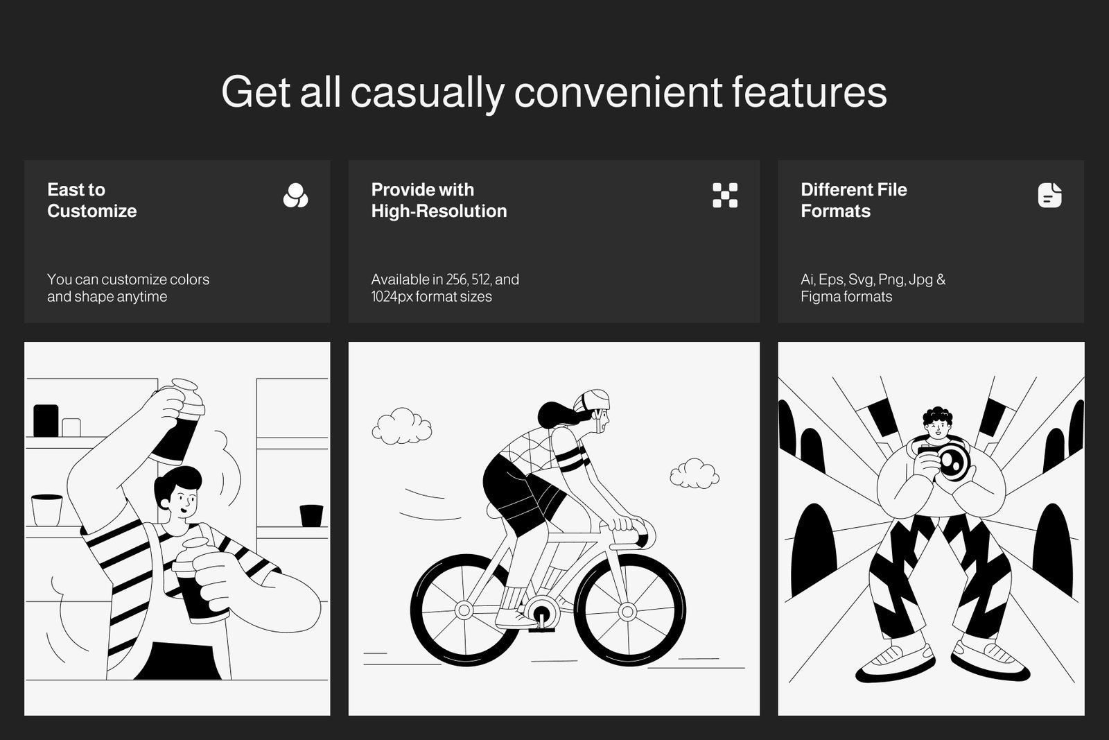 Monochrome Illustration Set