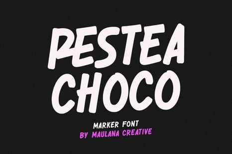Restea Choco Solid Painted Marker Font - Designers