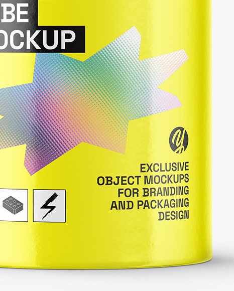 Glossy Paper Tube with Pull Tab Mockup
