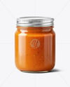 Glass Jar with Lobster Bisque Mockup
