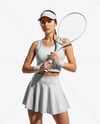 Woman Wearing Tennis Uniform Mockup