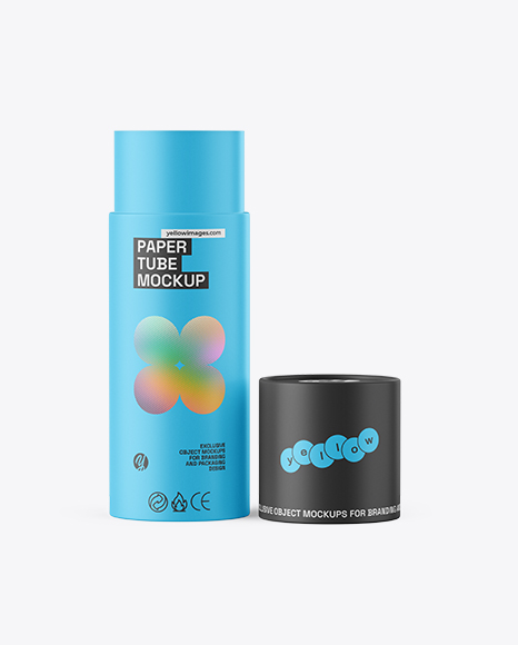Opened Matte Paper Tube Mockup
