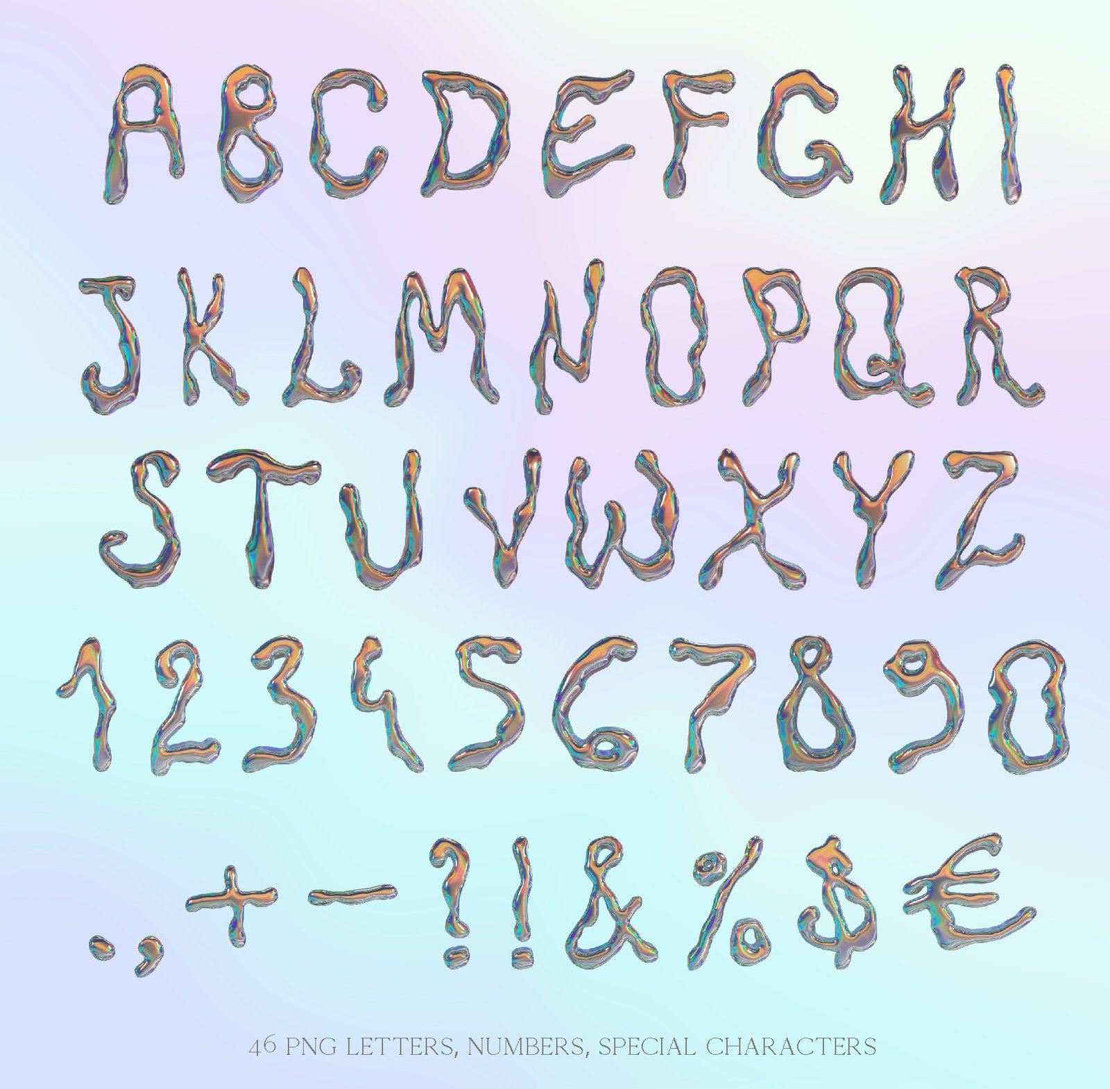 Iridescent Chrome - 3D Type