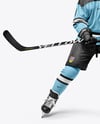 Man Wearing Full Ice Hockey Uniform Mockup