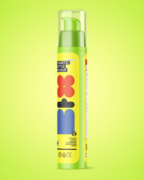 Cosmetic Bottle with Pump Mockup
