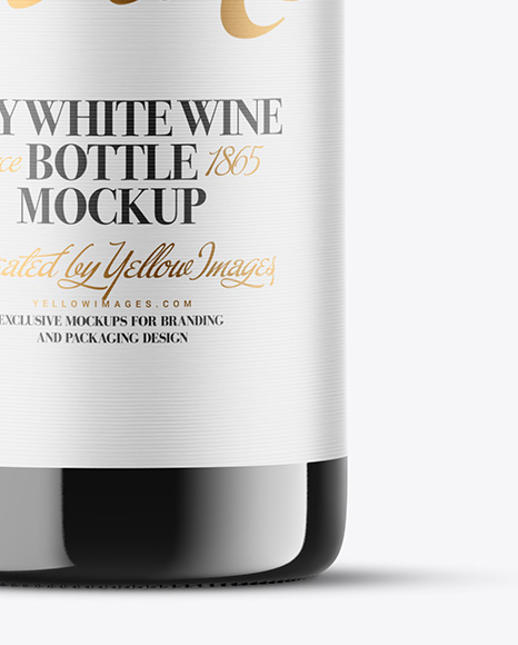 Amber Glass White Wine Bottle Mockup