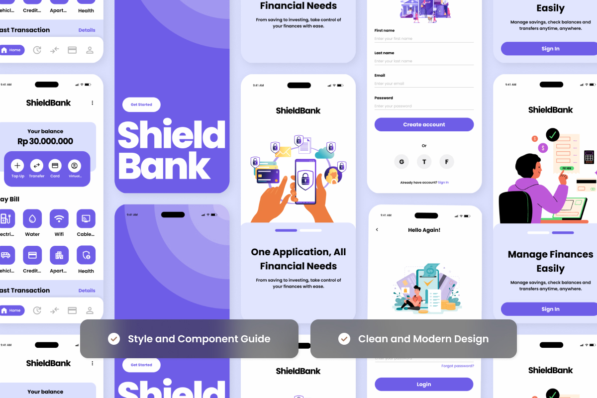 ShieldBank – Secure Digital Banking App Design Template