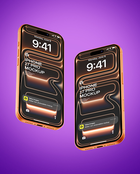 Two Iphones 17 Pro Mockup