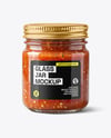 Glass Jar with Tomato Bruschetta Mockup