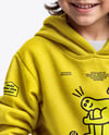 Boy Wearing a Hoodie and Beanie Hat Mockup