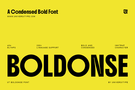 UT Boldonse - A Bold Condensed Sans Serif - Condensed font