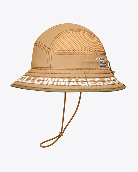 Ripstop Bucket Hat Mockup - Side View - Sun hat mockup