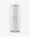 500ml Glossy Drink Can with Drops Mockup