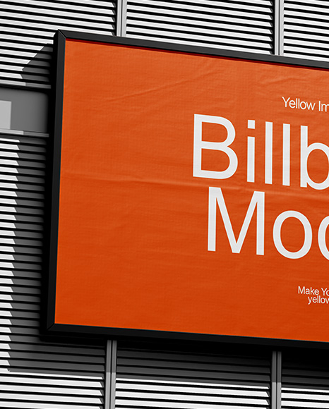 Street Billboard on a Wall Mockup