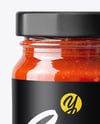 Clear Glass Jar with Pizza Sauce Mockup