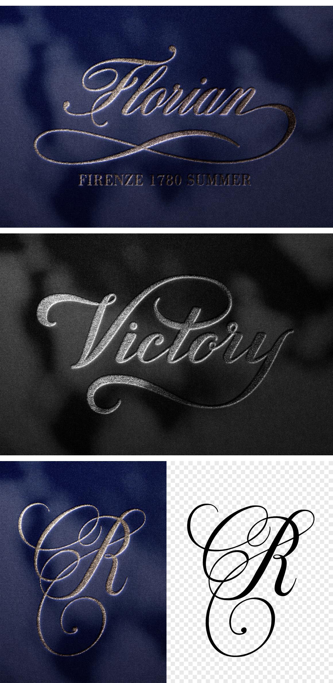 Pressed Foil Text &amp; Logo Mockup