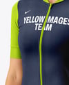 Woman Wearing Cycling Jersey and Bib Shorts Mockup