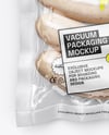 Transparent Clear Plastic Flow-Pack with Sausages Mockup