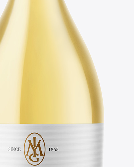 Clear Glass White Wine Bottle Mockup