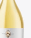 Clear Glass White Wine Bottle Mockup