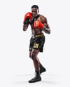 Black Man Wearing Boxing Kit Mockup