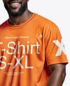 Black Man Wearing T-shirt and Shorts Mockup